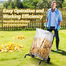Carrito De Bolsa De Basura Mejorado Con Cesta De Almacenamiento Y Mango Ergonómico, Soporte Ajustable Para Bolsas De Hojas Para Exteriores De 30 A 45 Galones De Capacidad, Ideal Para Limpieza De - Multicolor - View 6