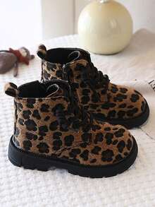 2026 Spring New Leopard Print Ankle Boots With Side Zipper, Suitable For Autumn/Winter Outdoor Sports Outfits - Brown - View 5