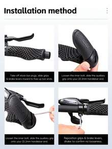WEST BIKING 1Pair Widened Bike Handlebar Grips Built In Auxiliary Bar Rotatable Adjustable Design Anti Slip Shock Absorbing Cycling Handlebar Grips Comfortable Fatigue Relief Road Bike MTB Handlebars Cycling Accessories - Multicolor - View 11