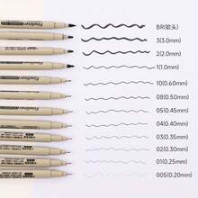 Bộ 12 bút vẽ viền Micro-Liner ngòi nhọn, nhiều kích cỡ, mực đen, chống nước, bút marker phác thảo cho họa sĩ, vẽ anime, viết nhật ký và đi nét - Màu sắc ngẫu nhiên - Xem 6
