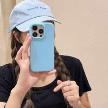 DECOPHONE العدسة ذات الثقب الكبير مناسبة لأغطية هواتف 16/15 بروماكس. هذا بطانية حماية شامل وبسيط وأنيق مضاد للسقوط متوافق مع هواتف آبل. - الأزرق - مشاهدة 3