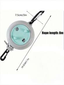 Adjustable 26ft Portable Clothesline, Outdoor Travel Camping Laundry Drying Rope, Retractable Portable Clothes Rack With Hooks, Adjustable Length Reel Design, Easy To Fold And Store, Space-Saving, Thick And Durable, Portable, Suitable For Outdoor Use, Stylish Appearance, Suitable For Travel, Camping, Laundry Drying, Compact Storage, Suitable For Hotel, Home And Outdoor Use - Multicolor - View 6