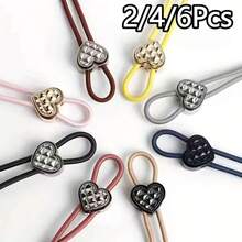 2/4/6Pcs Metal Heart-Shaped Spring Buckle, Drawstring Adjuster, Suitable For Hoodies, Sweatpants, Elastic Buckle, Pig Nose Buckle, Multi-Function Hardware Accessories - Multicolor - View 3