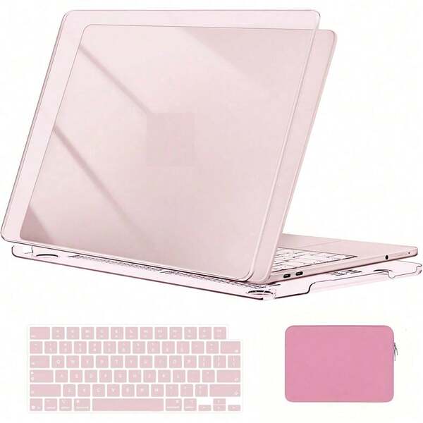 3pcs NEO Laptop Girly Pink Protective Case + Keyboard + Pink Transparent Bag, Easter Day, Spring, Summer, Neo Case Laptop Case Case Laptop Case Neo Case Case