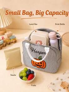 Personalized Name Customized Insulated Lunch Tote Bag, Portable Food Storage Bag, Suitable For Work, Office, Travel, Reusable Picnic Gift - Multicolor - View 2