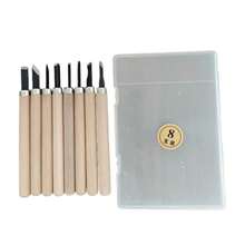 12/10/8/6/5/4/3Pcs Pottery Clay Carving Tools Set Wood Handle High Carbon Steel Chisel Set For Sculpting Crafts Beginners Students - Multicolor - View 8
