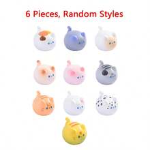 6pcs Random Creative Cute Bun Cat Car Dashboard Desktop Ornament DIY Car Interior Office Desk Computer Screen Decoration Accessories - Kitten - View 9