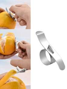 Stainless Steel Orange Peeler, Finger Ring Citrus Peeler, Grapefruit Peeler, Peeling Tool, Suitable For Various Fruits, Orange, Citrus, Lemon, Pomelo, Dragon Fruit, Etc., Suitable For Home, Kitchen, Restaurant, Bakery, Cake Shop, Fruit Store - Multicolor - View 2