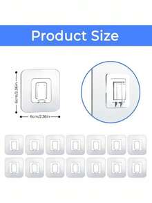 10pcs Shower Caddy Replacement Hooks, Transparent Heavy Duty Strong Adhesive Strips, No-Drill Wall Mount Adhesive Hooks For Bathroom Shelves, Kitchen Shelves, Soap Trays, Towel Racks, Organizers, Cabinet, Door Hooks, Easy Install Removable - Clear - View 5