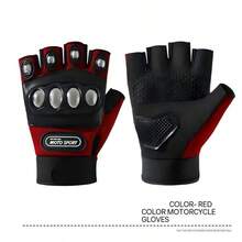 Motorcycle Anti-Fall Stainless Steel Hard Shell Half-Finger Riding Gloves For Men, Mountain Bike Riding Gear Gloves, Motorcycle Gloves With Air Flow, Steel Knuckle, Touchscreen Compatible, BMX MX ATV Mountain Bike Off-Road Racing Downhill Gloves - Multiple Styles - View 12