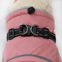 Warm Dog Winter Jacket, Collar With Built-In D-Ring, Reflective High Neck Fleece Vest, Adjustable Cold Weather Snow Jacket, Suitable For Small And Medium-Sized Dogs To Wear - Watermelon Pink - View 8