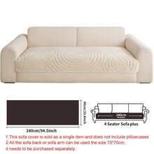 SANMOSPIN 1PC Solid Color Plush Sofa Cushion, All-Season Machine Washable Pet-Friendly Sofa Cover, Suitable For Armchair, 2-Seater, 3-Seater, 4-Seater Sofa, Bedroom, Office, Home Decor - Beige - View 12