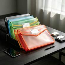 A4 Erweiterbare Aktenmappe mit Druckknopfverschluss, bunte Dokumentenorganizer, transparente Akkordeon-Aktenmappe, große Kapazität, geeignet für Bürobedarf/Schulbedarf Aufbewahrung - Einheitsgröße - Übersicht 10