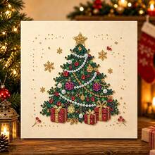 Christmas Pearl Diamond Painting Kit With Frame, Luxury Pearl Christmas Tree Diamond Art, Adult Christmas Pearl Bead Handmade Craft, Gemstone Diamond Sticker Home Wall Decor, Relaxing Creative Hobby - With Frame - View 8
