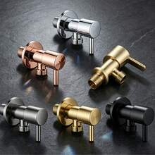 304 Stainless Steel Single Handle Shut-Off Valve, Copper-Free Design, Black, Bronze, Gold Plated Options, Corrosion-Resistant Water Control Valve, Suitable For US And EU Plumbing, Applicable For Bathroom And Industrial Use - Multicolor - View 1