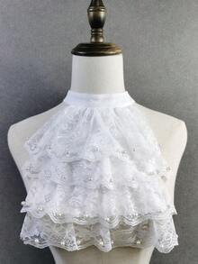 1件女款多色精緻手工金絲絨大領口純色優雅聚酯纖維時尚新款秋冬假領 - 彩色 - 查看 8