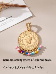 Herseygold 1 pieza colgante de moneda otomana para bufanda, hebilla de bufanda para mujer con moneda árabe chapada en oro, accesorio de moda para mujer para boda y festival de Oriente Medio - Dorado - Ver 10