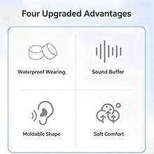6pcs Moldable Silicone Ear Protectors, Adjustable Fit To Contour, Portable Practical Accessories For Water Play, Commuting, Dorm, Unisex - D-Pink - View 2