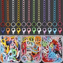 200pcs/Kotak Komponen Pembuatan Gantungan Kunci DIY, Warna Campuran Acak, Termasuk 50pcs Jepit Lobster Enamel Warna-warni + 50pcs Rantai Perpanjangan + 100pcs Cincin Penghubung, Cocok Untuk Gantungan Kunci DIY Kepang, Liontin Tas, Konektor Kalung Hewan Peliharaan, Cincin Konektor Terbuka, Jepitan Pegas, Bahan Pembuatan Aksesoris Gantungan Kunci, Pembuatan Aksesoris Gantungan Kunci DIY - Gesper lobster & rantai ekor & cincin loncat - View 6