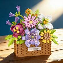 817pcs Flower Basket Building Blocks Set, Floral Set, Interlocking Toy Set, Creative Plant Floral Decor Model Toy, Home Office Desk Centerpiece Decoration, Ideal Gift For Flower Lovers, Mother's Day, Birthday, Christmas, Valentine's Day, Easter - Multicolor - View 8