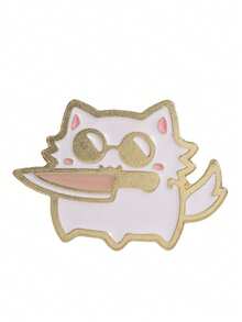 1pc Cute Fashion Cat Glasses Enamel Brooch, Lapel Pin For Clothes And Backpack, Unisex Daily Accessory, Holiday Gift - Multicolor - View 10