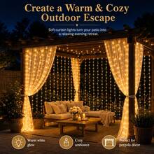 USB Powered Twinkling Curtain Fairy String Lights, Dense Hanging LED Waterfall Lamp, Aesthetic Window Backdrop Decor For Bedroom, Wedding, Holiday Party Ambient Lighting - White - View 7