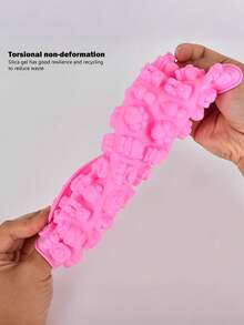 Large Capacity 60-Cavity Mini Animal Pink Silicone Chocolate Mold, Easy Release High Temperature Resistant Cartoon Animal Gummy Mold, Multi-Cavity Bear Lion Silicone Baking Mold Suitable For Homemade Candy, Pudding, Handmade Scented Candles, Home Baking Essential - Multicolor - View 11