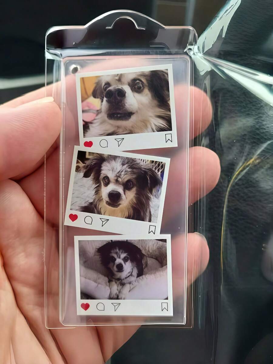 1pc Personalized Photo Keychain, Customized Acrylic Couple Keychain, Anniversary Gift For Boyfriend/Girlfriend - Multicolor - View 1