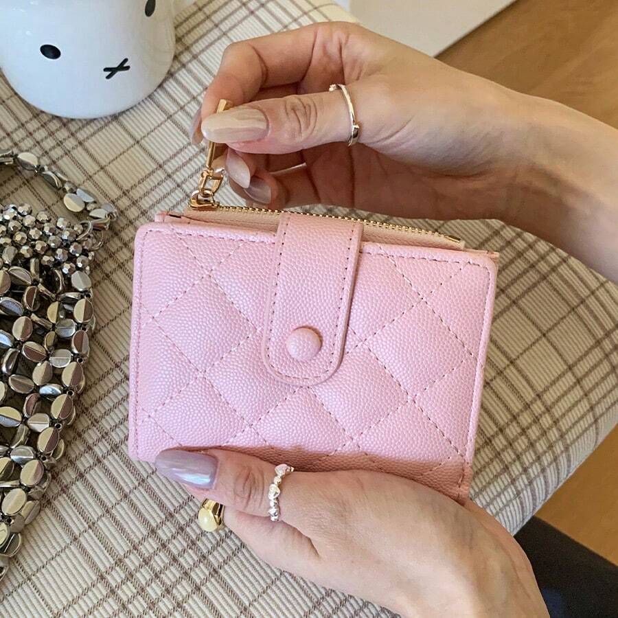 Travel Wallet Quilted Coin Purse Integrated ID Card Holder Organizer Bag