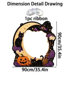 Halloween Photography Props, Fun Polyester Hollow Out Party Props, Equipped With Witch Magic Jars, Ghost Castles, Black Cats, Interactive Photo Booth Decorations, Suitable For Trick Or Treat Parties, Halloween Party Decorations, And Home Decor Items - A - View 19