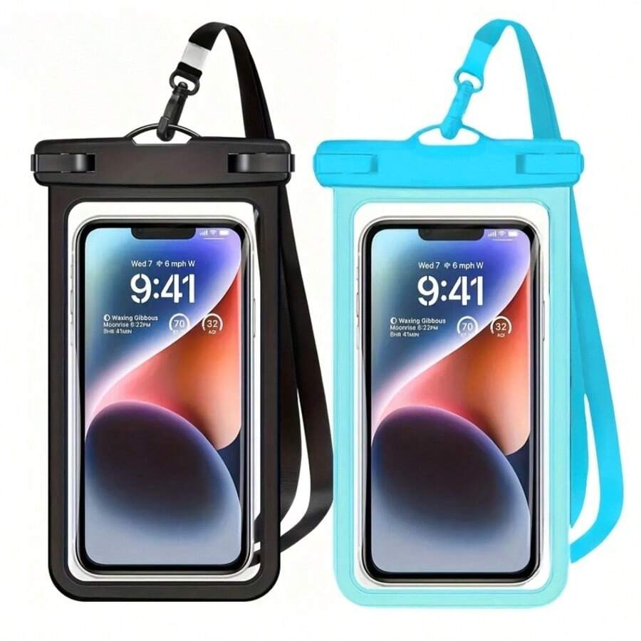 Cell Phone Waterproof Bags - Black & Blue - View 1