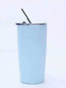 1pc 20oz Insulated Tumbler With Straw, Large Capacity Travel Cup Back To School - 20oz - View 17