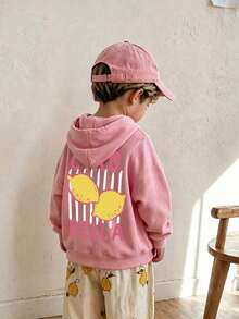 Sweatshirt Pullover Anak Laki-Laki dengan Motif Lucu, Sweatshirt Pullover Hangat dan Nyaman dengan Lapisan Termal untuk Musim Gugur/Dingin - Berwarna merah muda - View 2