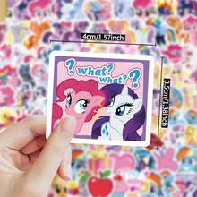 MY LITTLE PONY 62 قطعة/100 قطعة مرسلة عشوائيًا. ملصقات بوني غير متكررة، ملصقات ديكور دفتر يوميات بأسلوب INS. ملصقات مقاومة للماء مناسبة لأغطية الهواتف والدفاتر والحقائب. مثالية لمشاريع DIY وديكور الدفاتر وألبومات الصور والحرف اليدوية. رائعة كهدايا صغيرة وديكورات حفلات الزفاف. - مهر - مشاهدة 10