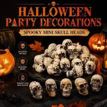 5/20/50/100pcs Halloween Decor Random Spooky Skull Figurine Pack, Aquascaping Supplies, Planter Pot Topper, Lizard Terrarium Home Tabletop Decor - MULTI - View 9