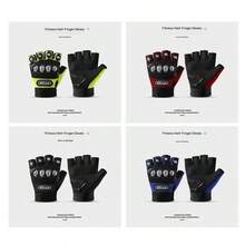 Motorcycle Anti-Fall Stainless Steel Hard Shell Half-Finger Riding Gloves For Men, Mountain Bike Riding Gear Gloves, Motorcycle Gloves With Air Flow, Steel Knuckle, Touchscreen Compatible, BMX MX ATV Mountain Bike Off-Road Racing Downhill Gloves - Multiple Styles - View 9