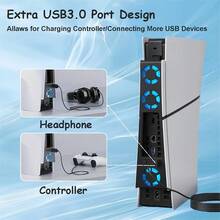 Game Console Cooling Fan For Slim Disc & Digital Edition, USB 3.0 Port, 2-Speed Adjustable Cooler - View 4