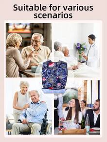 1pc Adult Bib, Dining Accessory, Designed For Disabled Elderly And People Requiring Care, Also As A Thoughtful Holiday Gift, Suitable For Home, Nursing Home, Hospital, Picnic, Gathering And Other Multiple Scenarios, All Seasons - Multicolor - View 8