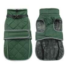 Warm Dog Winter Jacket, Collar With Built-In D-Ring, Reflective High Neck Fleece Vest, Adjustable Cold Weather Snow Jacket, Suitable For Small And Medium-Sized Dogs To Wear - Green - View 7