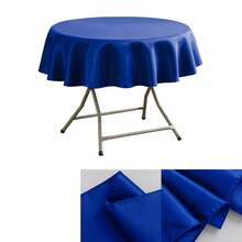 1PC Indoor/Outdoor Round Tablecloth, Warm Atmosphere, Pure White Round Tablecloth, Study Desk Decoration, Living Room Dining Table Arrangement, Suitable For Daily Family Meals, Weekend Breakfast - Multicolor - View 7