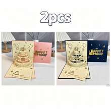 2026 New 3D Birthday Card, Perfect Gift For Friends. 3D Colorful Birthday Greeting Card With Cake Candle Design, Minimalist Birthday Card. Creative High-End Folding Sensory Birthday Party Gift - View 9