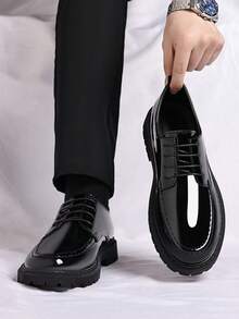 2026 Spring New Men's Business Casual Shoes, Invisible Height-Increasing Dress Shoes, Comfortable Breathable Soft Versatile Loafers For All Occasions - Black - View 4