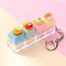 Cartoon Bear Dessert Food Shape Bag Pendant Accessory,1 DIY Keyboard Keycap Keychain Accessory,Suitable For Backpacks And Bags - Multicolor - View 5