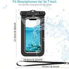 Cell Phone Waterproof Bags - Black & Blue - View 2