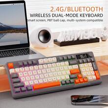ATTACK SHARK Wireless Bluetooth Dual-Mode Mechanical Feel Keyboard With PBT Keycaps, Display Screen And Knob Gaming Keyboard - View 4