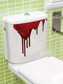 1 buah Stiker Dekoratif Dinding Rumah, Kamar Mandi, dan Dudukan Toilet Bermotif Noda Darah Horor Halloween dari Bahan PVC, Stiker Dekorasi Rumah Perekat Diri, Cocok untuk Dinding, Lemari, Stiker Toilet, dan Dekorasi Adegan Lainnya - A - View 5