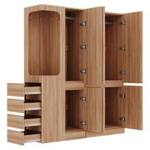 Large Wardrobe Bedroom With Storage With Doors Natural Wood With Drawers And Shelves - 自然的 - 查看 10