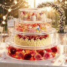 Transparent Acrylic Cake Stand, Can Support Round And Tiered Filled Cake Tubes, Suitable For Wedding, Birthday And Other Party Displays - Clear - View 3