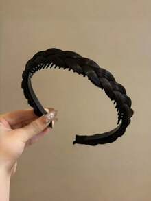 1pc Braided Wig Headband, Natural Non-Slip Toothed Hair Hoop For Women, Easy Styling Hair Accessory - Multicolor - View 6