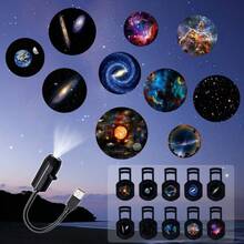 Starry Sky Galaxy Projection Light, Multi-Galaxy Image Replacement, LED Projector, 360° Rotatable USB Night Light, Moon Earth Mercury Mars Saturn, Suitable As Gift, Room Decor, Photo Background, Wall Ceiling Decoration, 360° Rotatable Direction Decorative Light Applicable To Various Flat Walls, Floors, Bedroom Ceilings, White Wall Decoration Light, Christmas Gift Holiday Gift Perfect Essential Gift For 13 Holidays - Galaxy Colorful Atmosphere Projector Light - View 8
